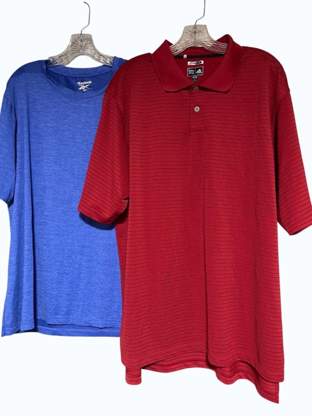 Mens Activewear Shirts Bundle Size XL Adidas Red Polo Reebok Blue T-shirt